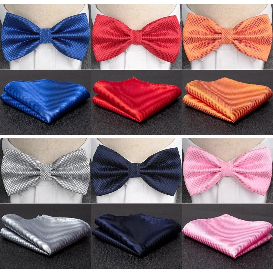 Wedding Dress Supply - Men Bowtie Cravat Set Solid Fashion