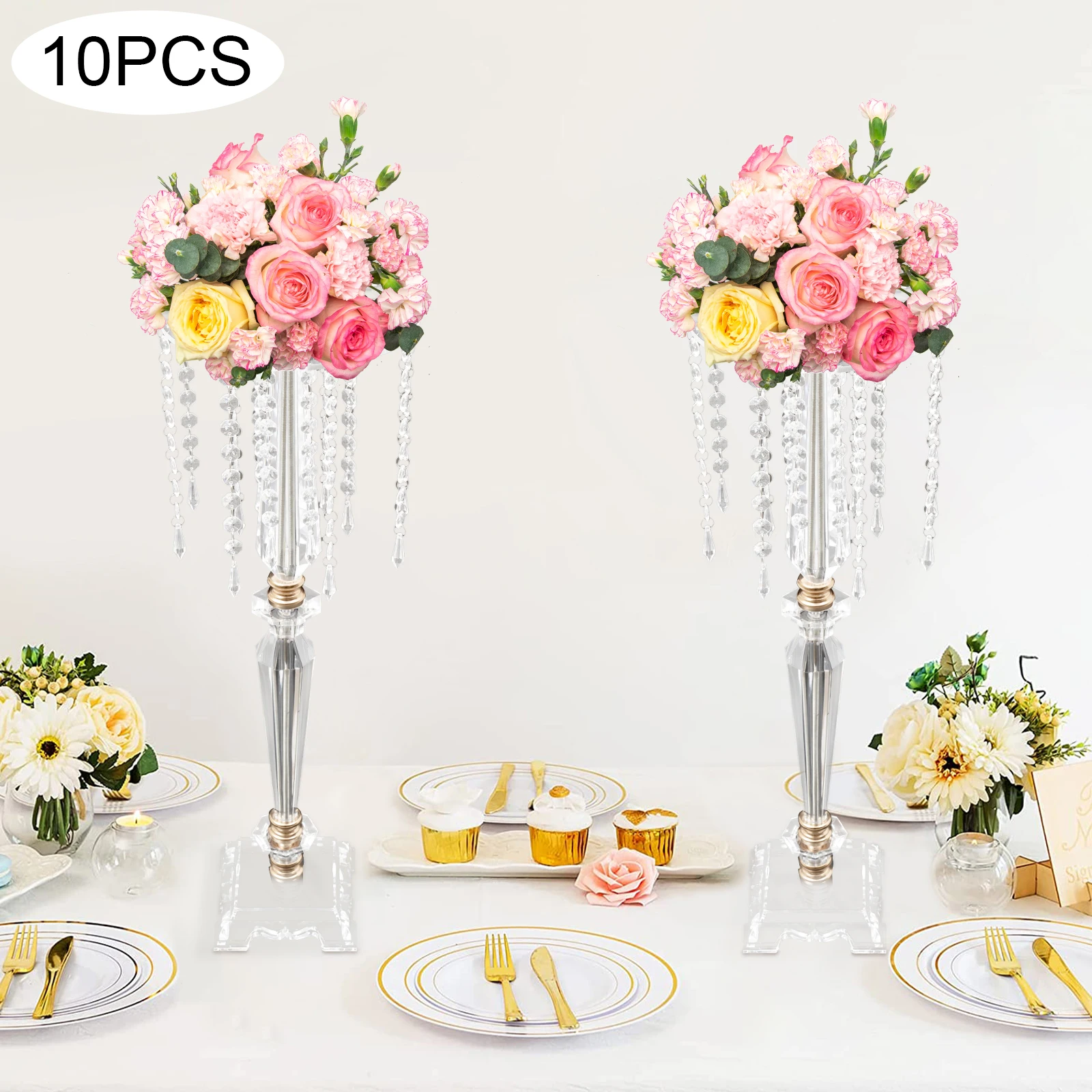 Centerpiece Vase Tall - 10 Pcs Wedding Centerpieces for Tables