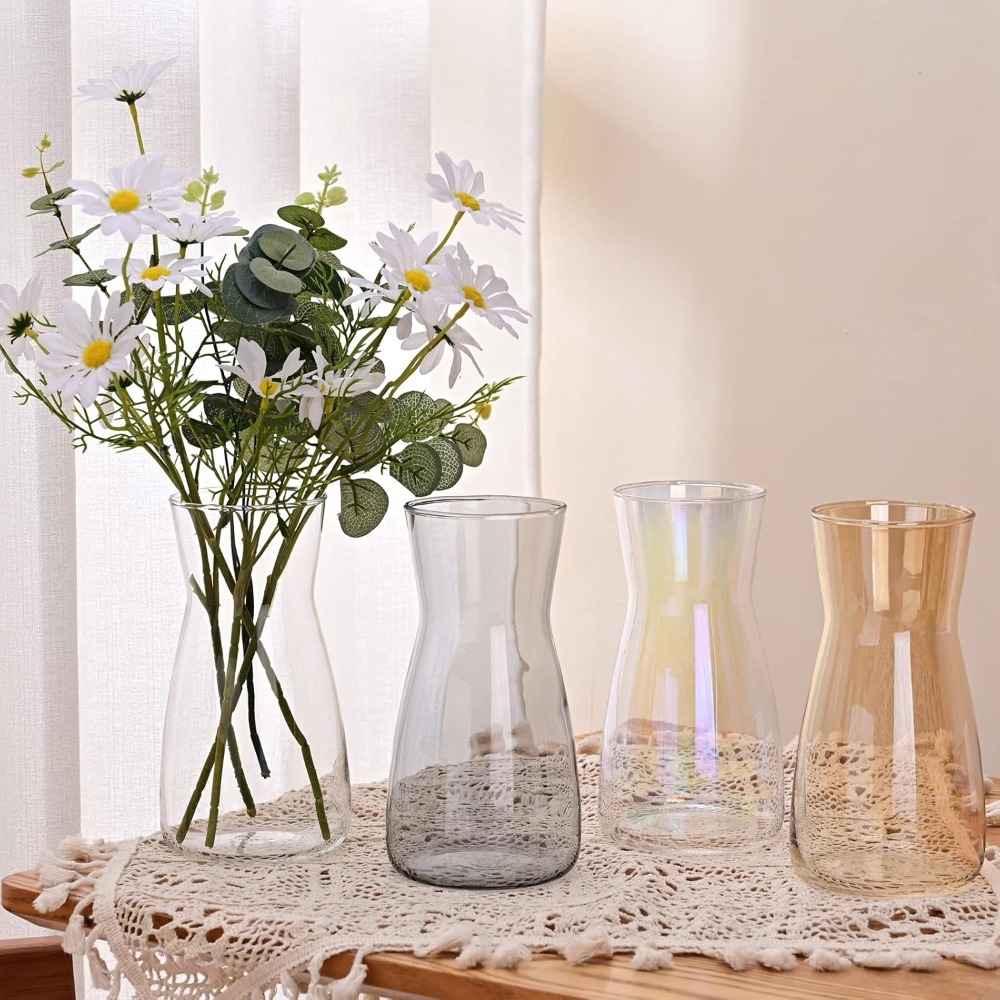Centerpiece Vase Tall - 8 Inch Tall Glass Flower Vases