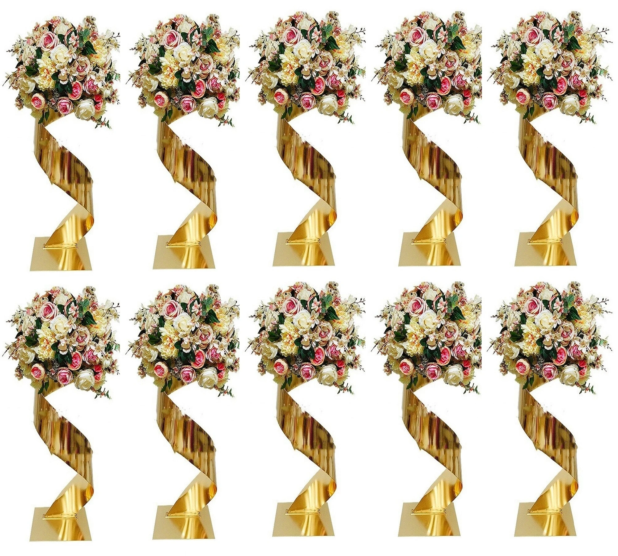 Wedding Decor Supply Store - 10 PCS Gold Flower Road Lead