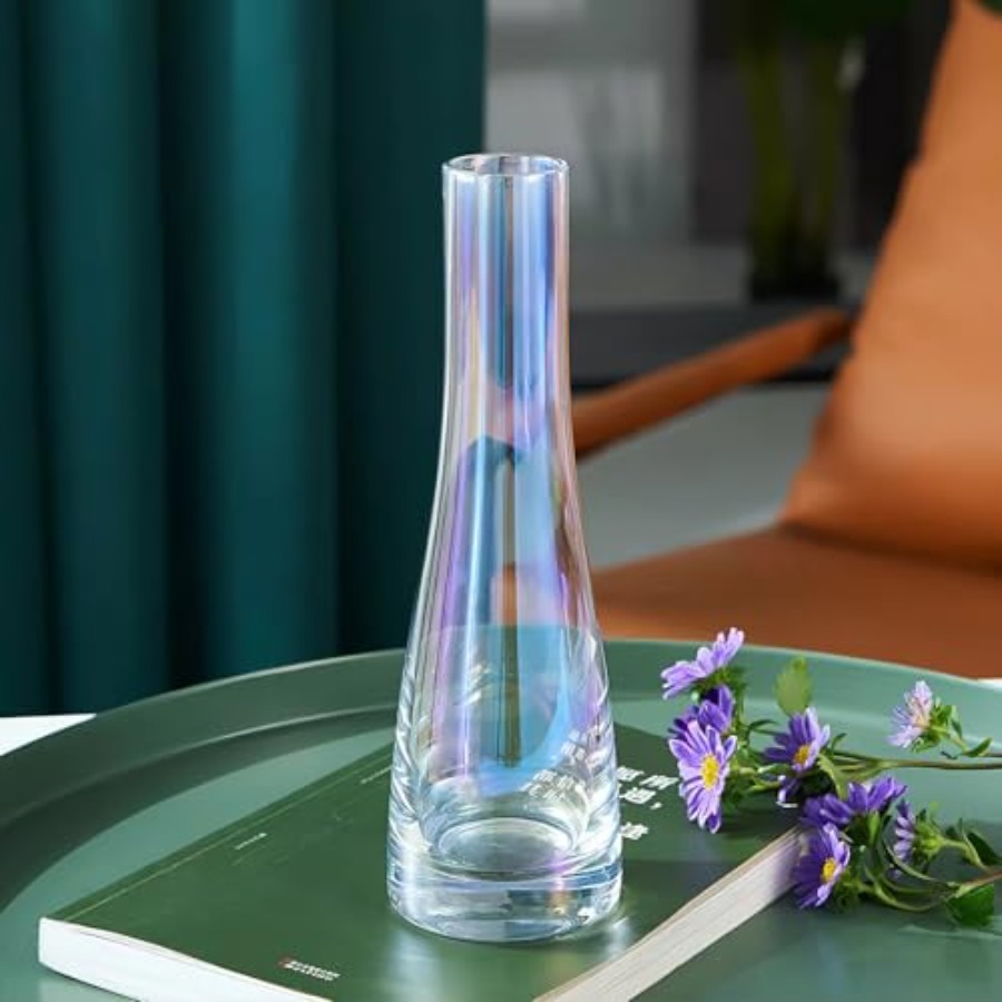 Centerpiece Vase Tall - 8.3'' Single Flower Vase, Small Glass