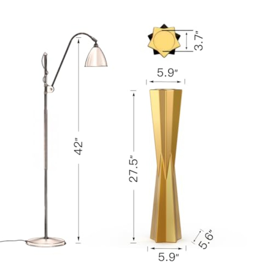 Star Tapered Gold Floor Vase 2 - Centerpiece Vase Tall avis et prix