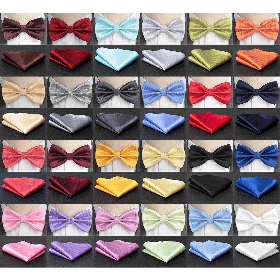 Men Bowtie Cravat Set Solid Fa - Wedding Dress Supply avis et prix