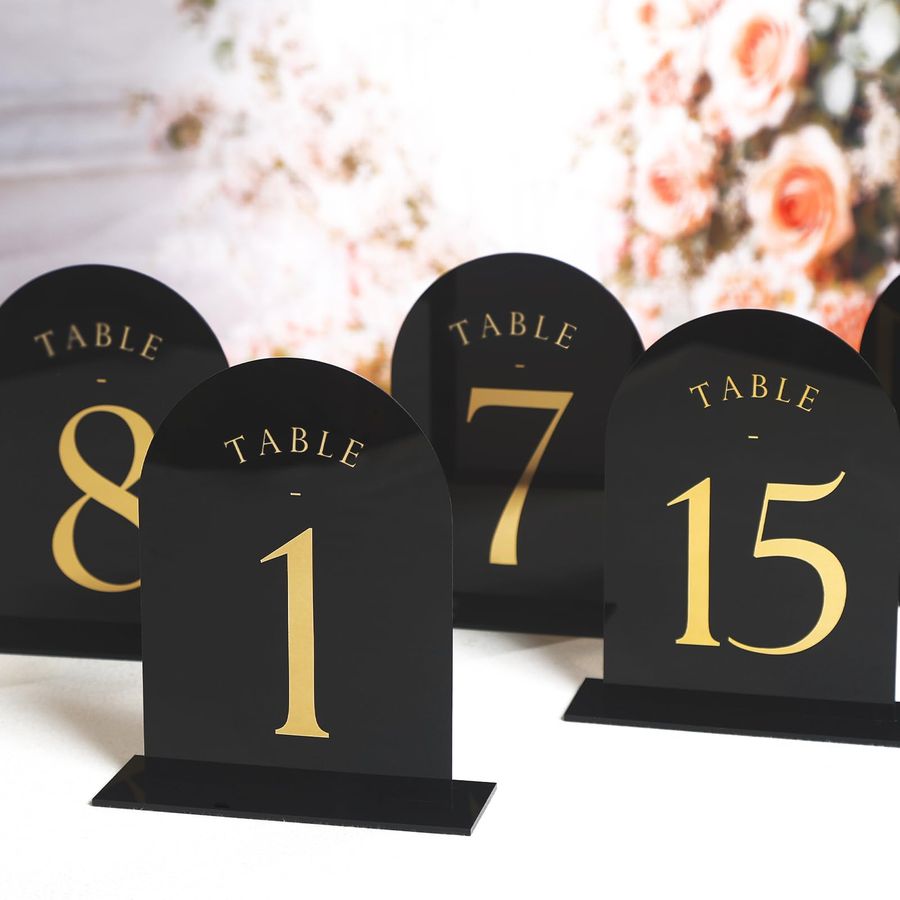 Black Arch Wedding Table Numbe - Table Number Gold avis et prix