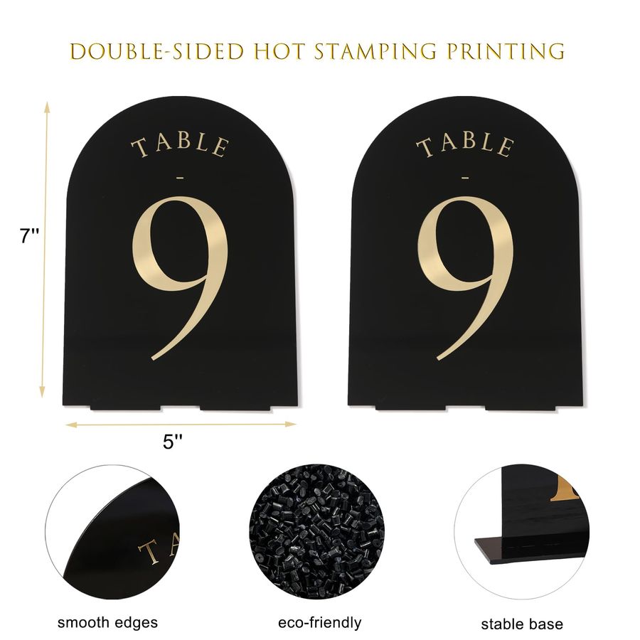 Black Arch Wedding Table Numbe - Table Number Gold avis et prix