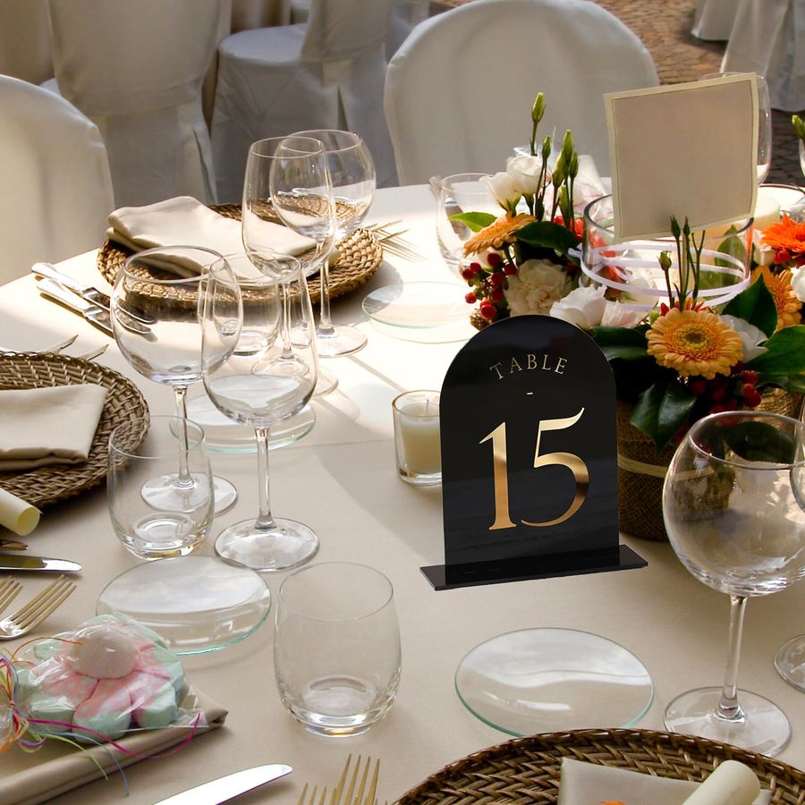 Black Arch Wedding Table Numbe - Table Number Gold avis et prix