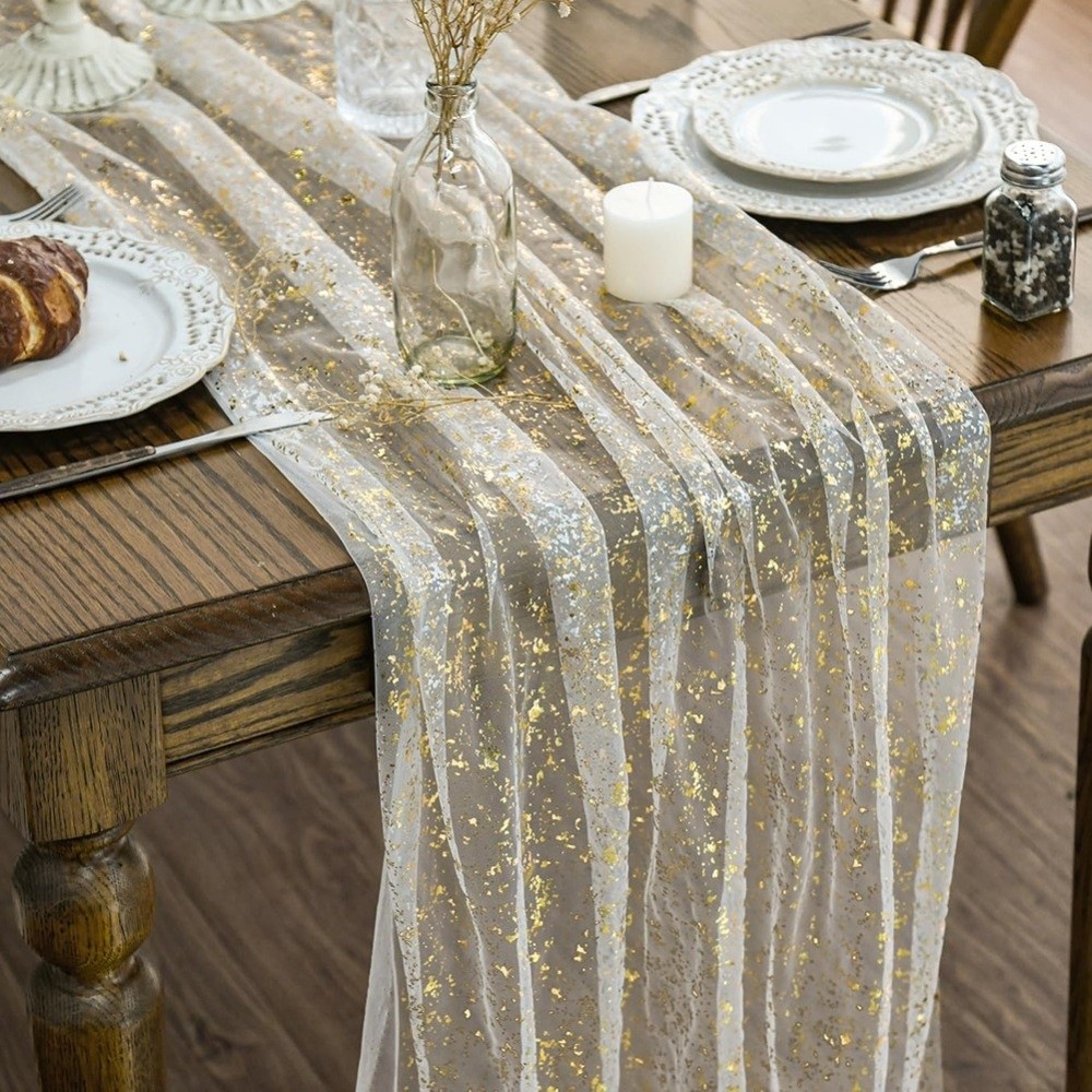 Golden Sequin Glitter Hot Stam - Table Runner Sequin avis et prix