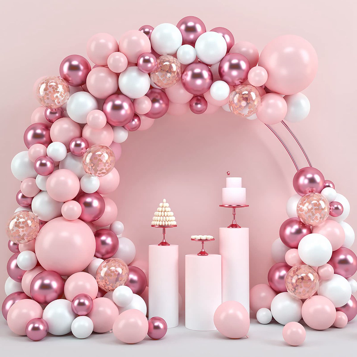 Pink Macaron Balloons Garland  - Wedding Supply Kit avis et prix