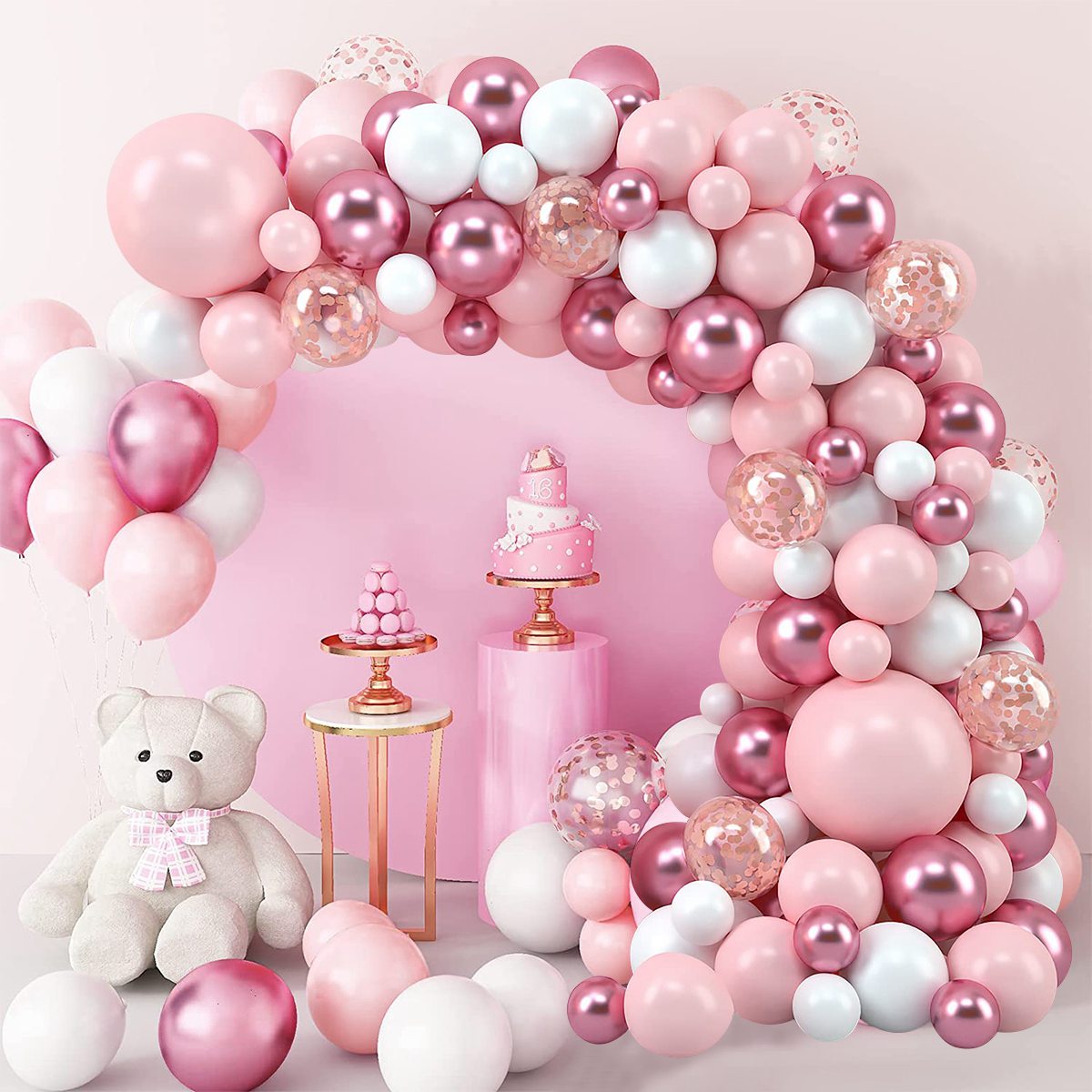 Pink Macaron Balloons Garland  - Wedding Supply Kit avis et prix