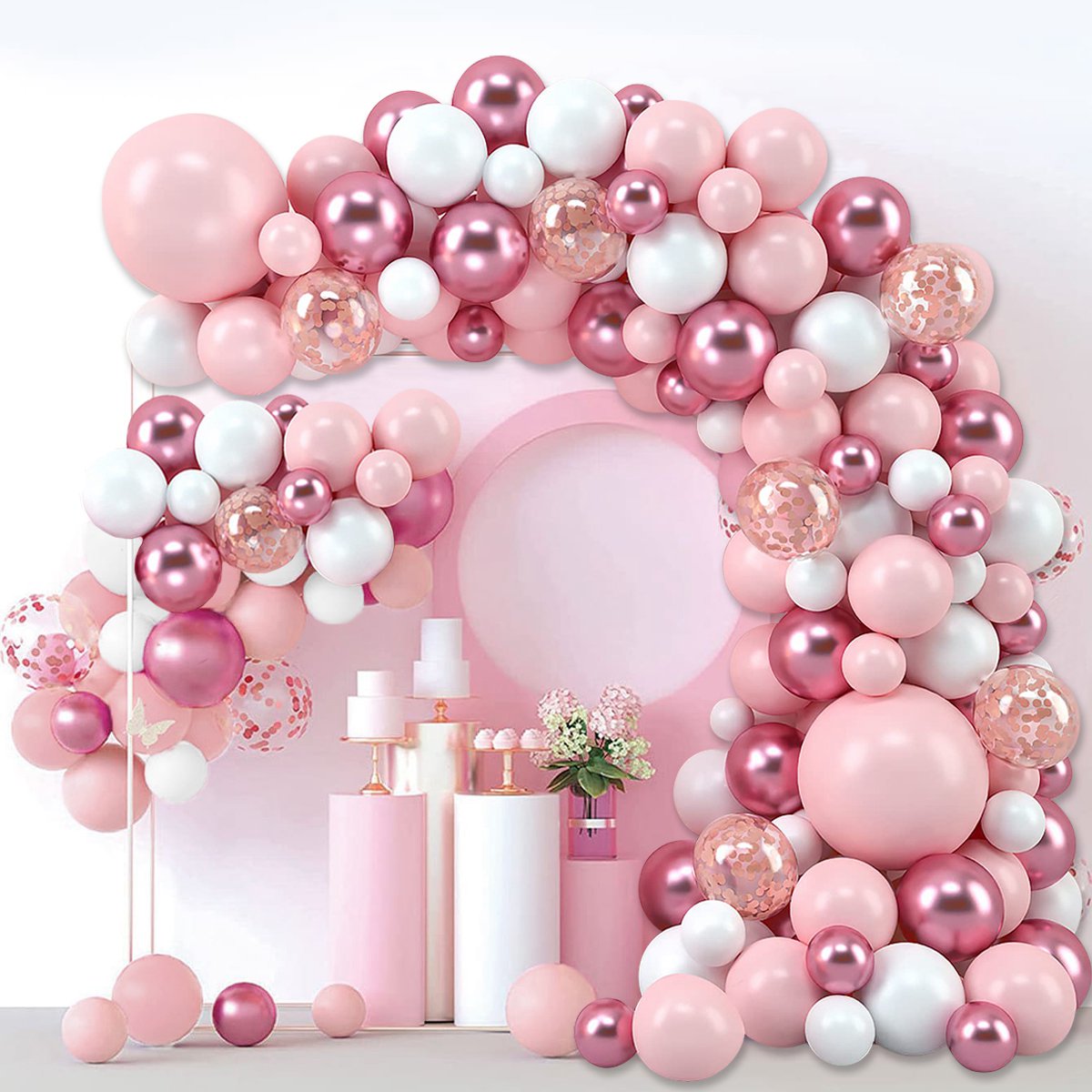 Pink Macaron Balloons Garland  - Wedding Supply Kit avis et prix