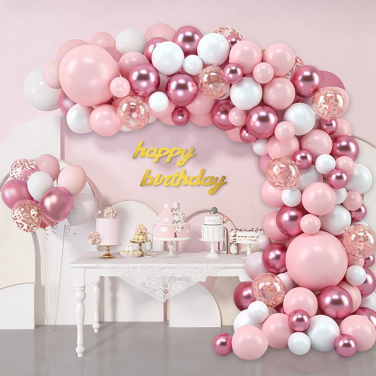 Pink Macaron Balloons Garland  - Wedding Supply Kit avis et prix