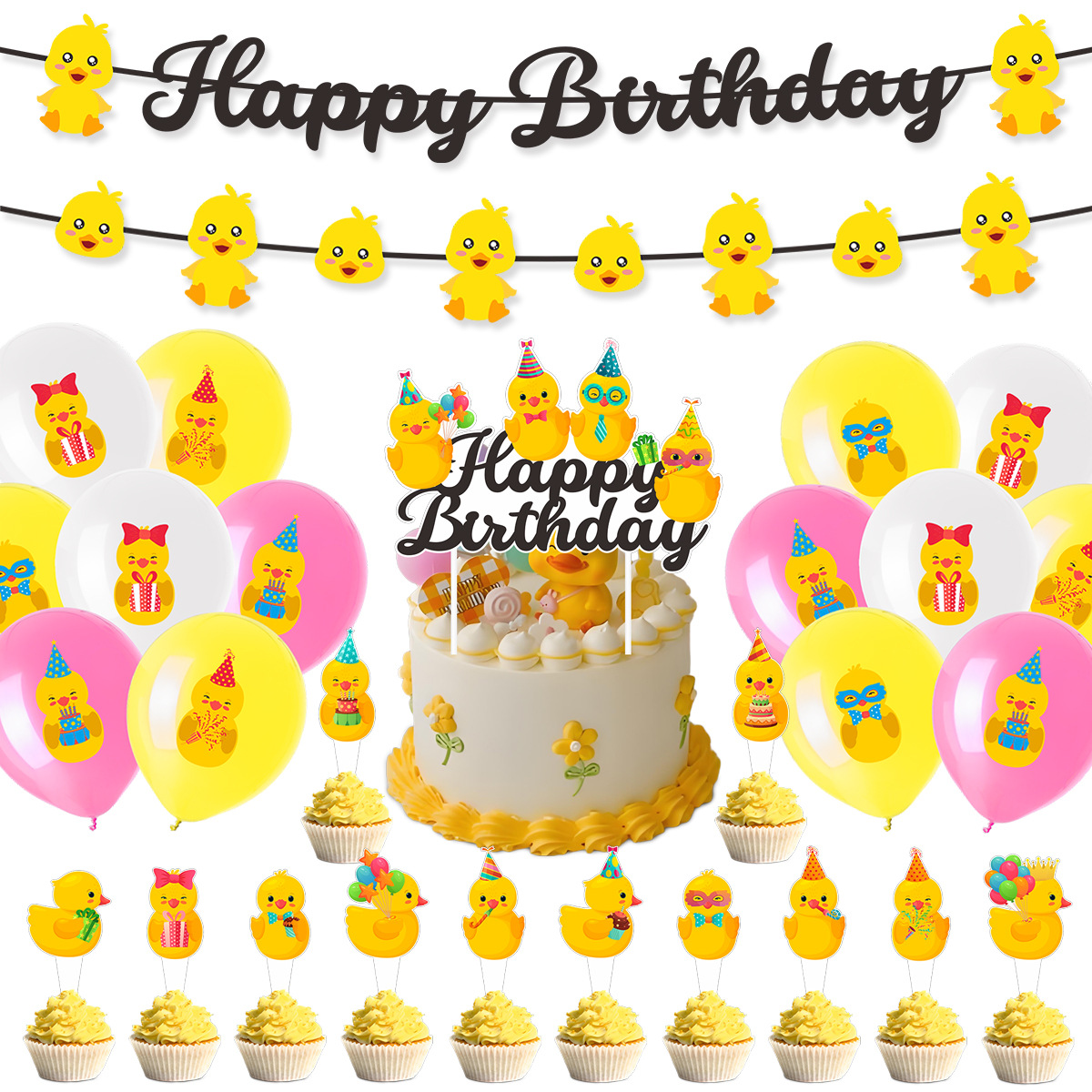 Cute Swim Duck Theme Happy Bir - Confetti Balloon Set avis et prix