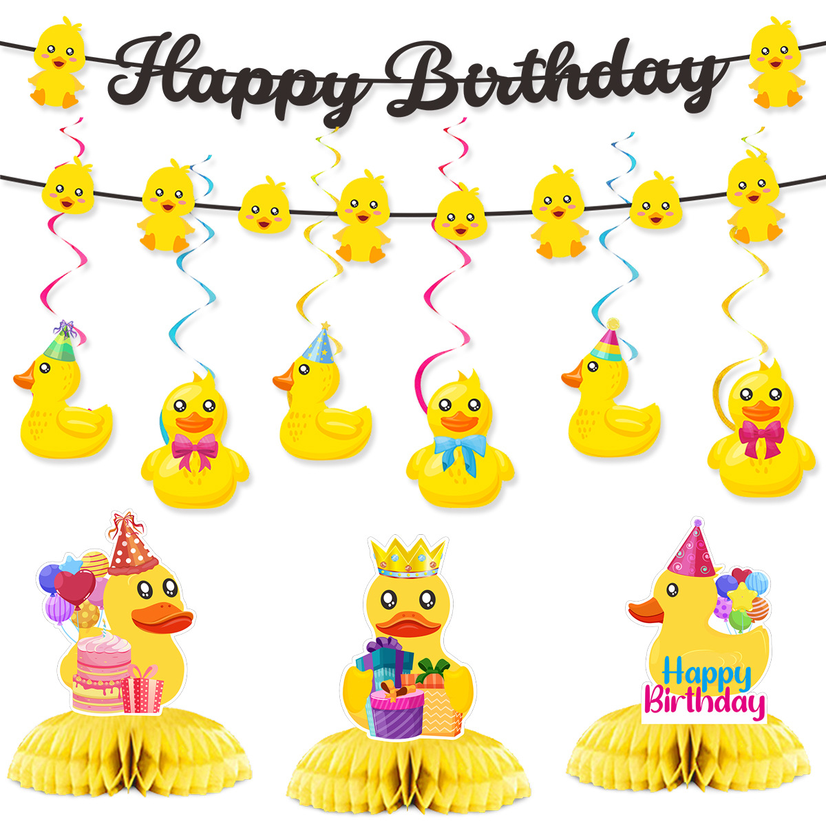 Cute Swim Duck Theme Happy Bir - Confetti Balloon Set avis et prix