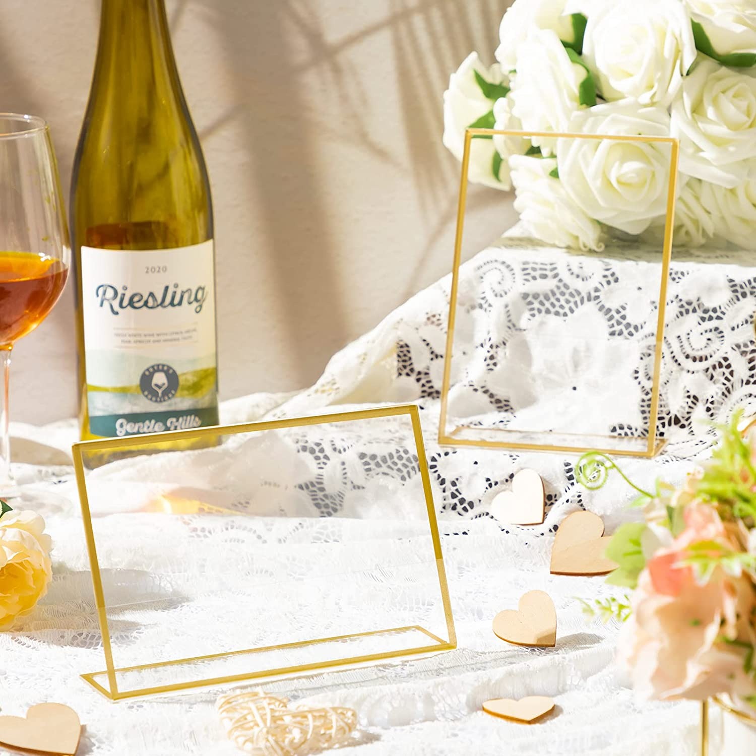 Gold Frame Acrylic Sign Holder - Table Number Gold avis et prix