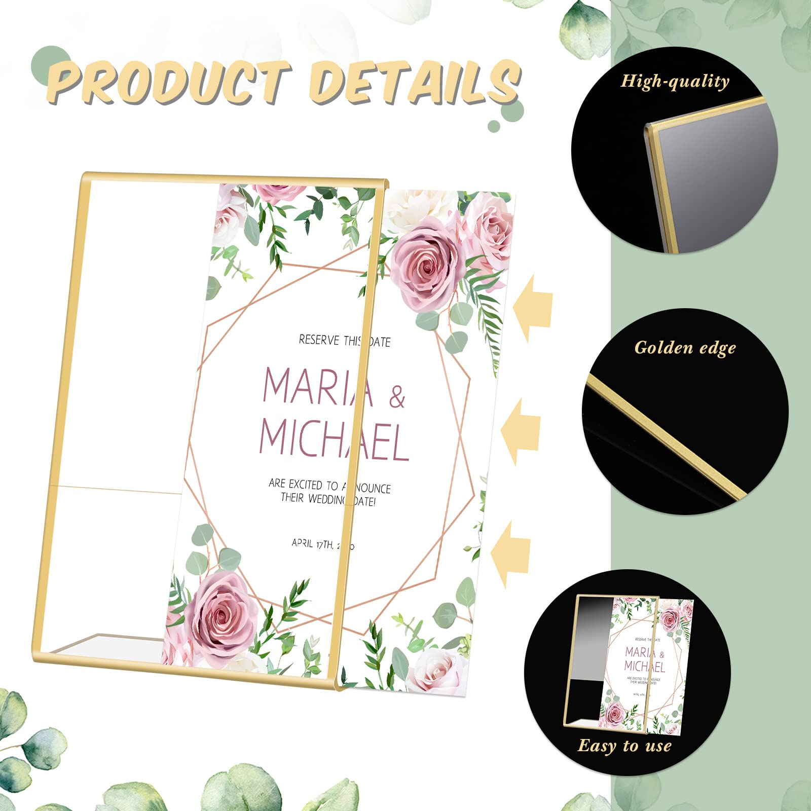 Gold Frame Acrylic Sign Holder - Table Number Gold avis et prix