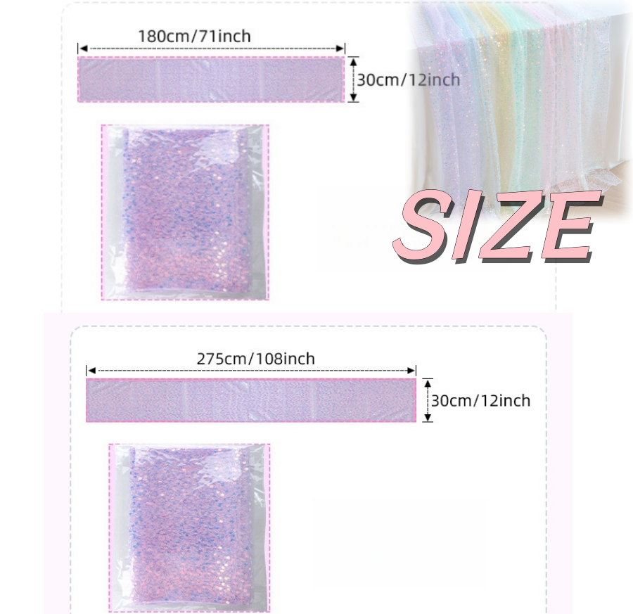 1pc 180/275cm Sequined Mermaid - Table Runner Sequin avis et prix