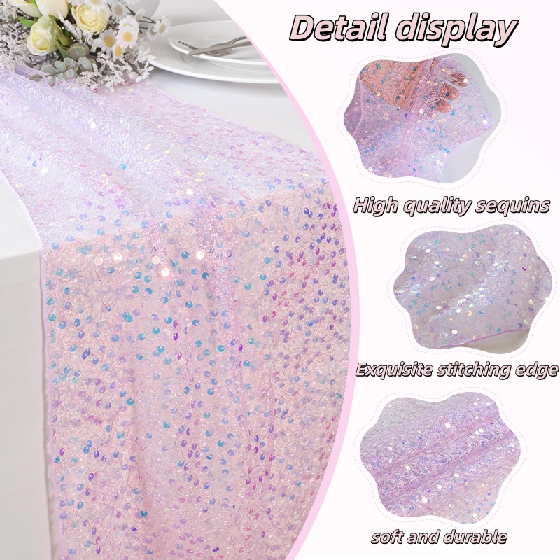 1pc 180/275cm Sequined Mermaid - Table Runner Sequin avis et prix