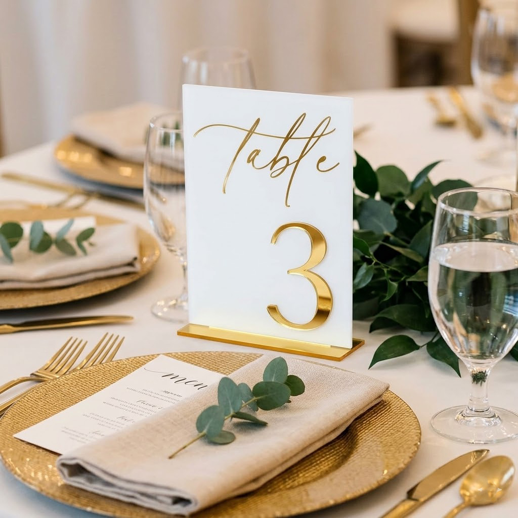 Wedding Table Numbers 1-10 wit - Table Number Gold avis et prix