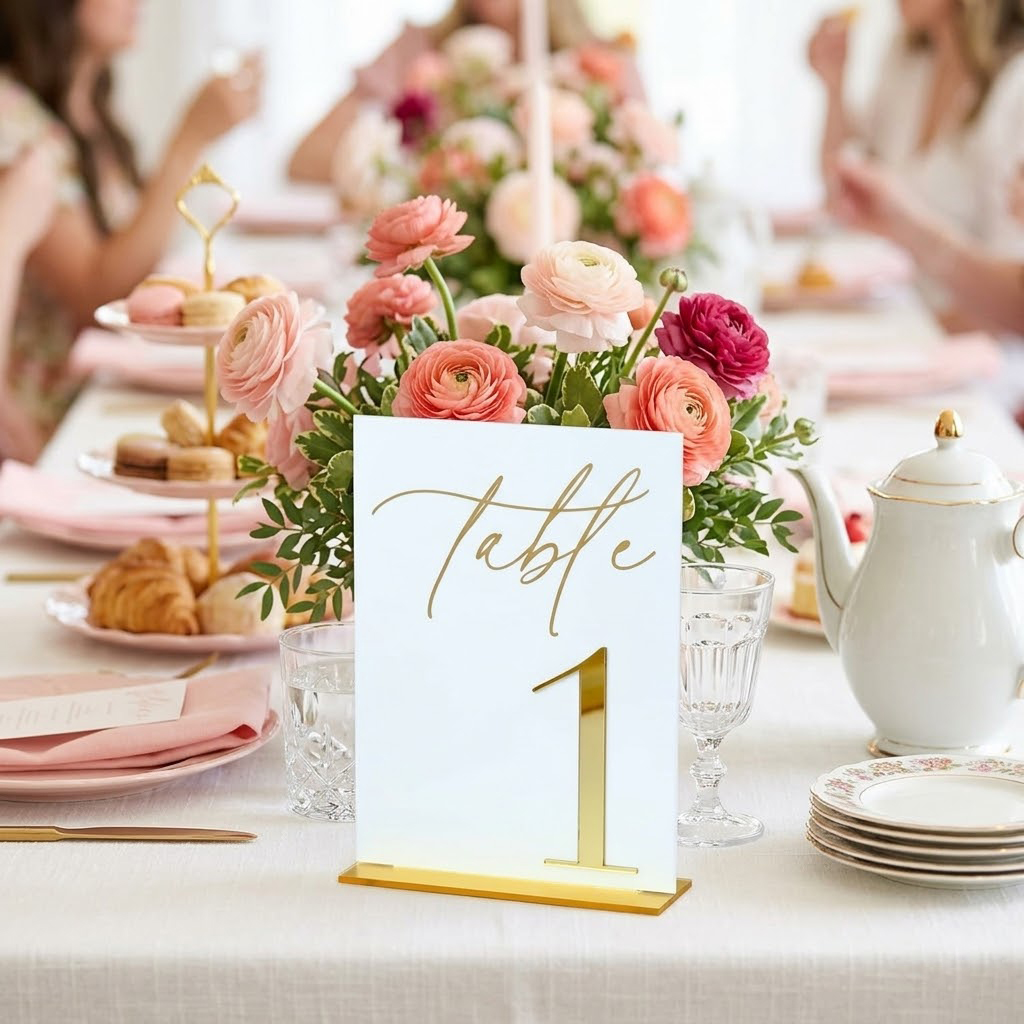 Wedding Table Numbers 1-10 wit - Table Number Gold avis et prix