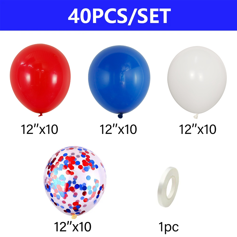 40Pcs 12Inch Red White and Blu - Confetti Balloon Set avis et prix