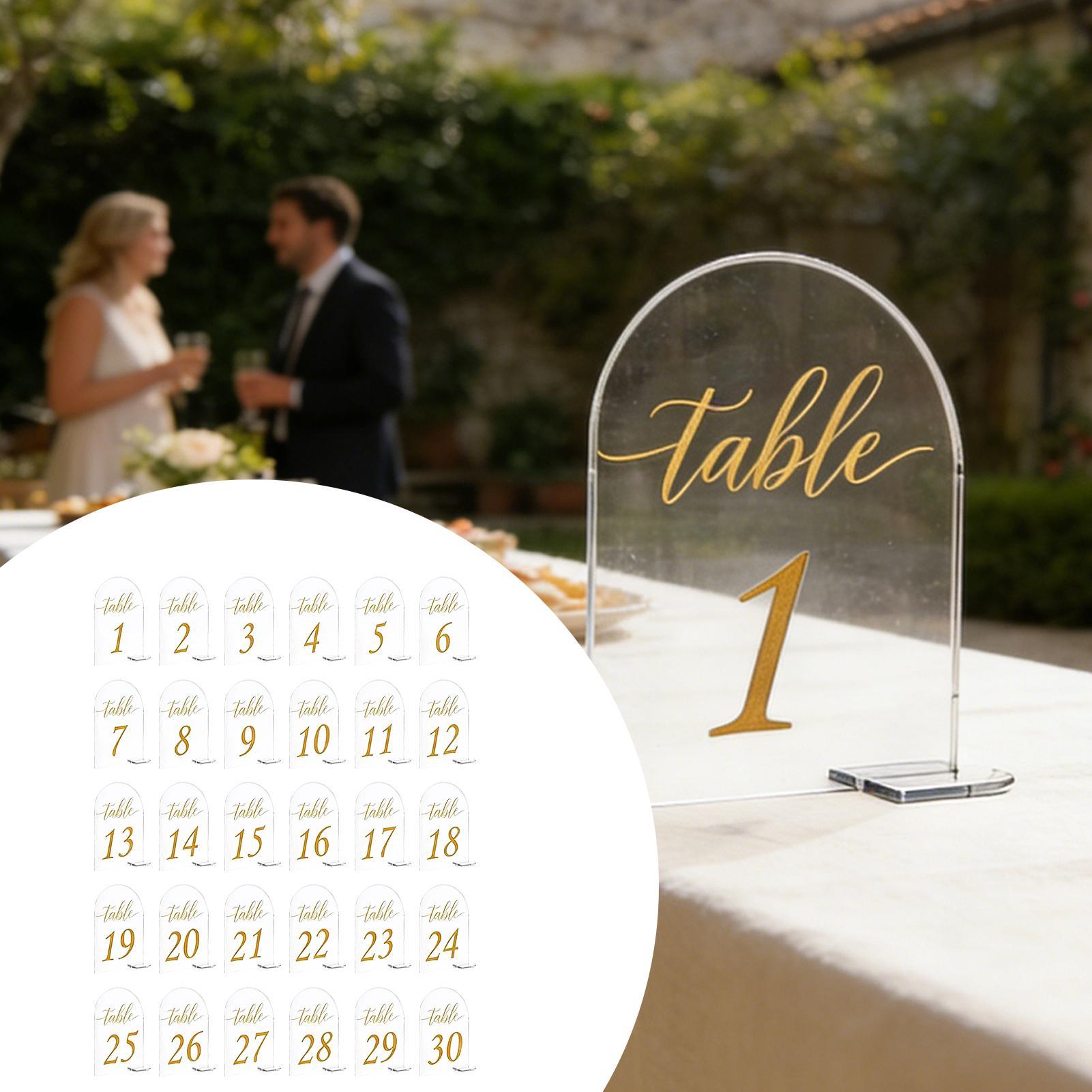 Clear Acrylic Arch Sign Arched - Table Number Gold avis et prix