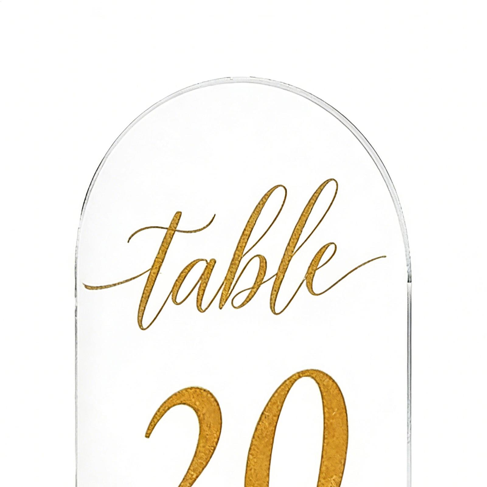 Clear Acrylic Arch Sign Arched - Table Number Gold avis et prix