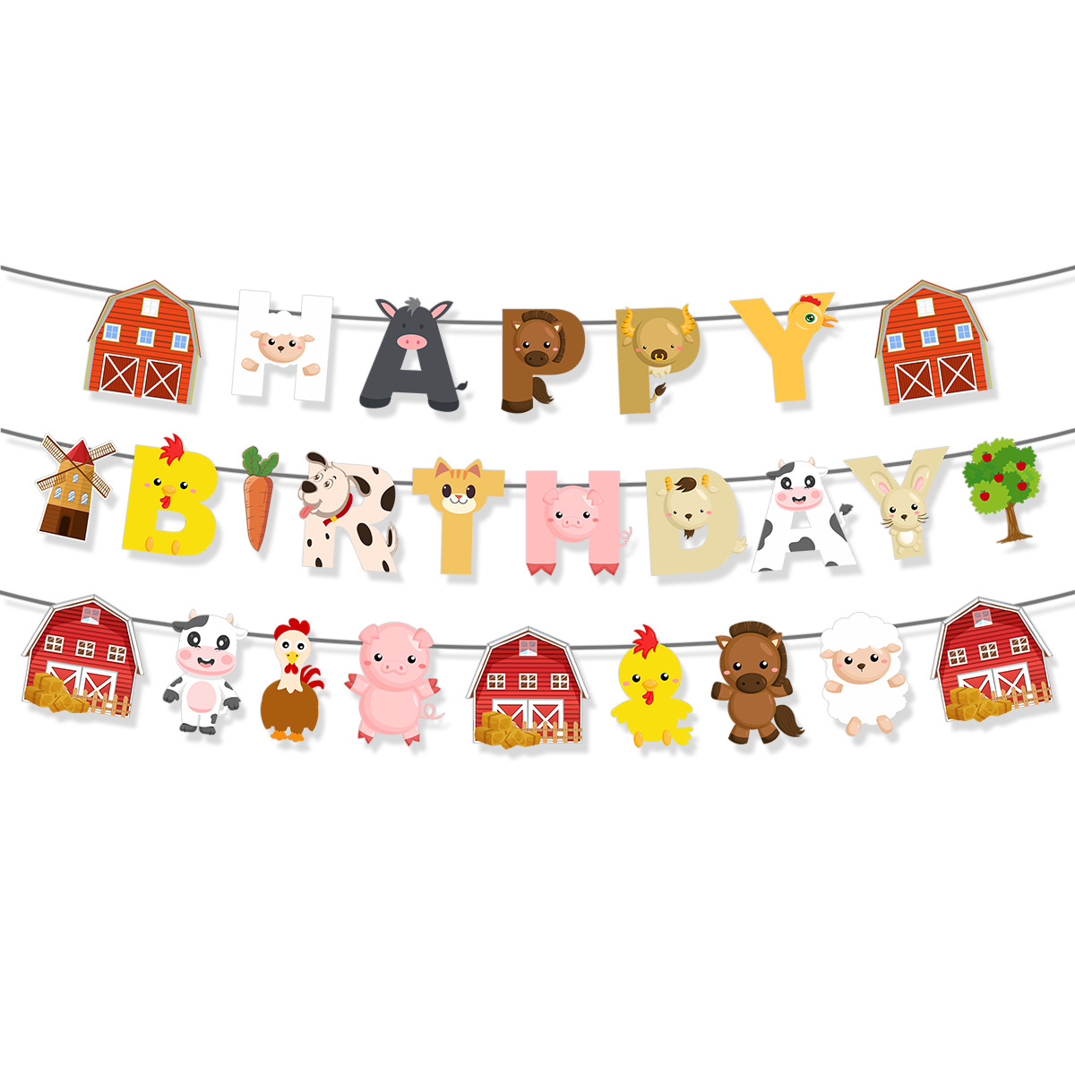 Cartoon Farm Animal Theme Birt - Confetti Balloon Set avis et prix