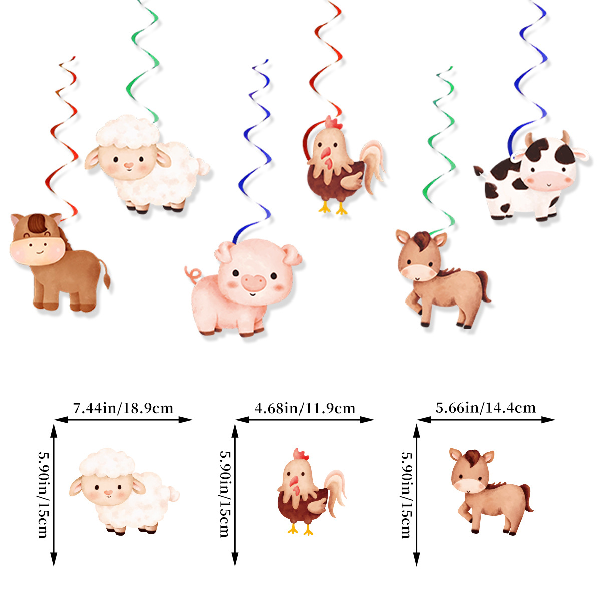 Cartoon Farm Animal Theme Birt - Confetti Balloon Set avis et prix