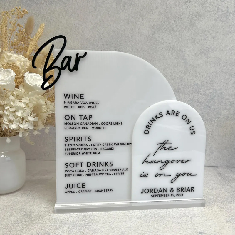 Custom Bar Menu with 3D Cutout - Table Number Gold avis et prix