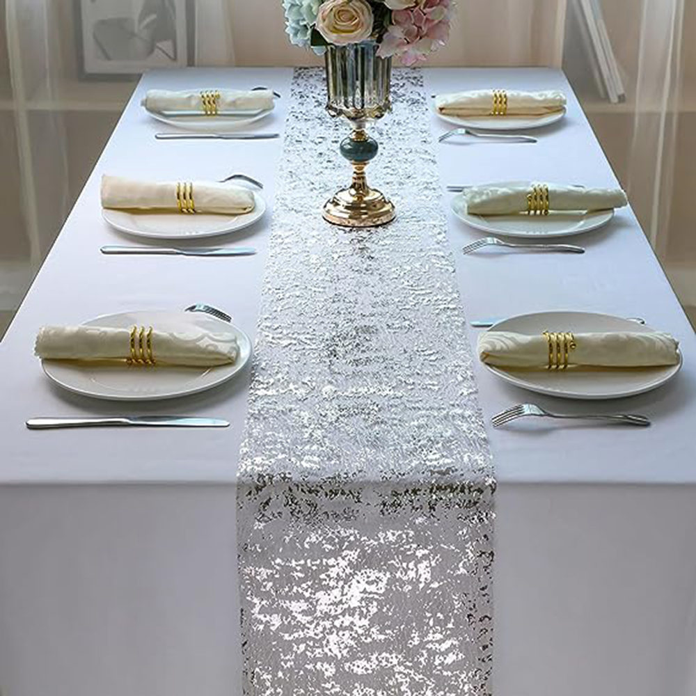 Metallic Silver Table Runner R - Table Runner Sequin avis et prix