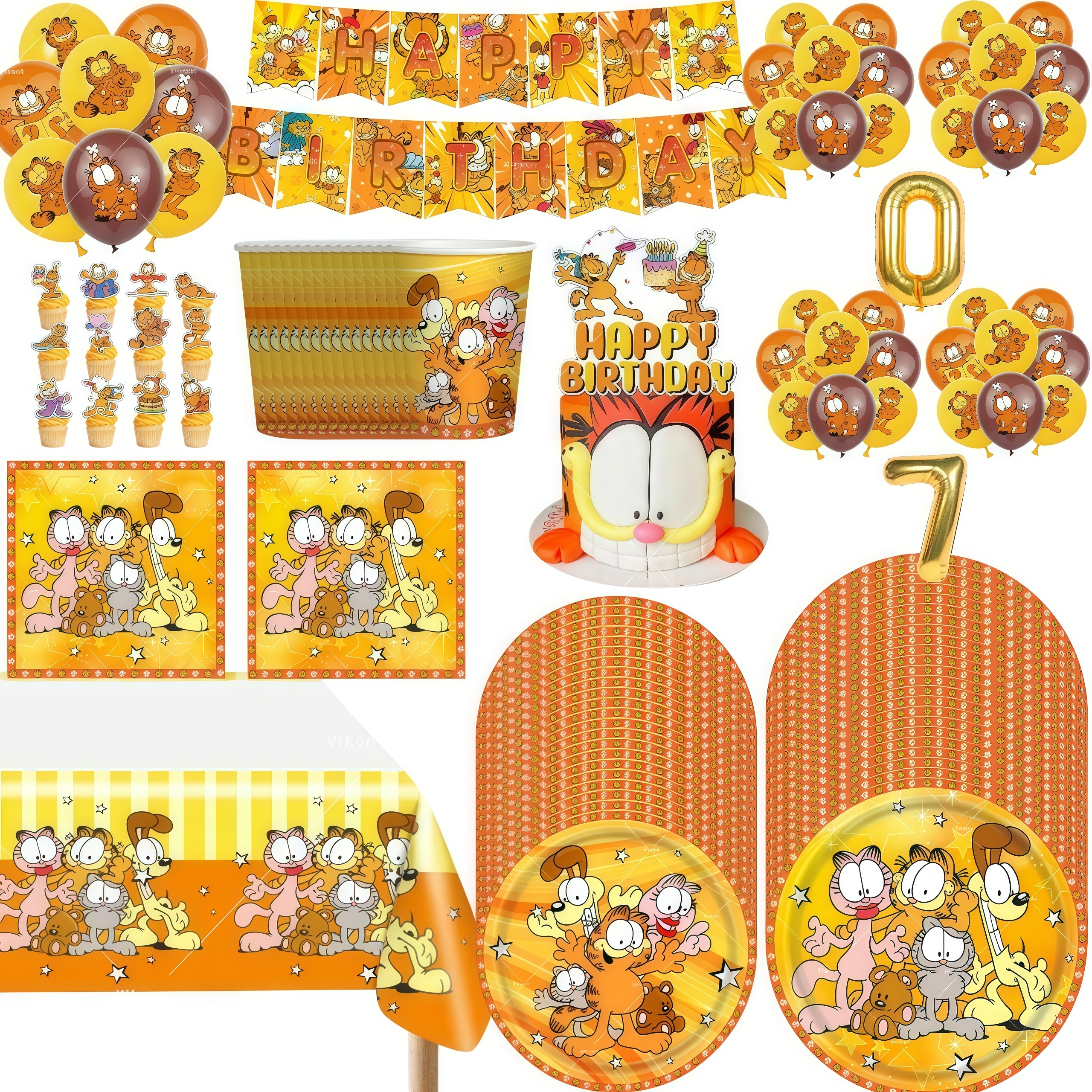 Cute Cartoon G-arfielded Birth - Confetti Balloon Set avis et prix
