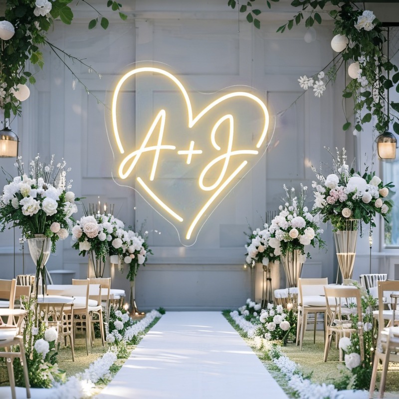 Custom Initials Heart LED Neon - Wedding Led avis et prix