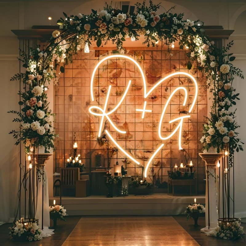 Custom Initials Heart LED Neon - Wedding Led avis et prix