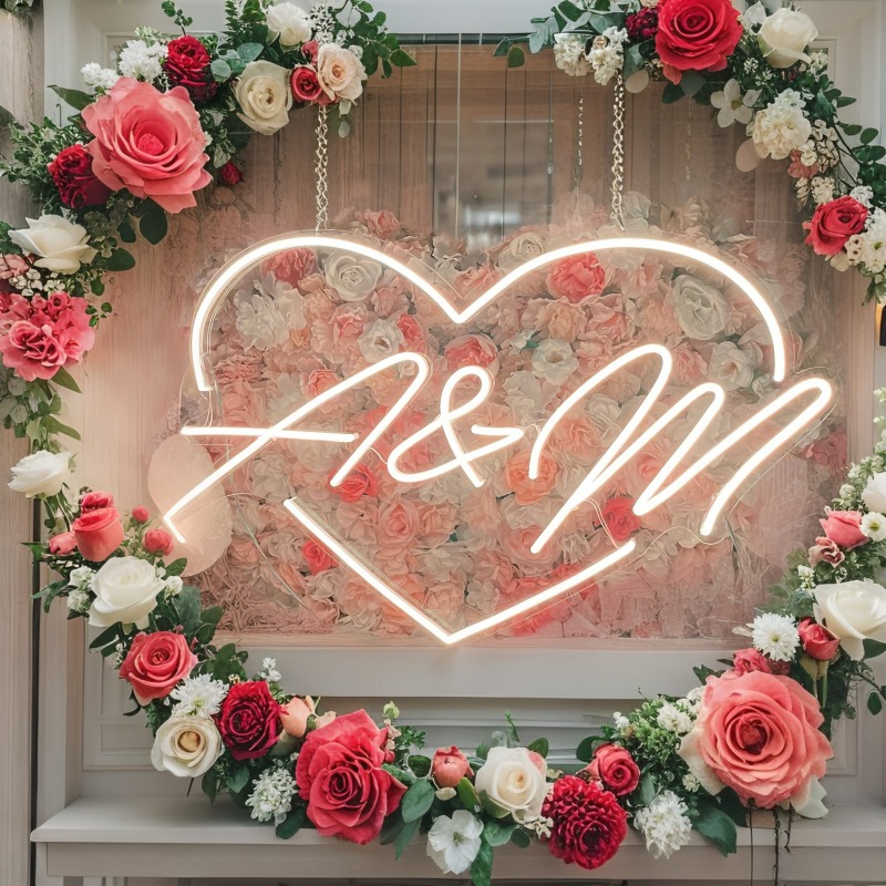 Custom Initials Heart LED Neon - Wedding Led avis et prix