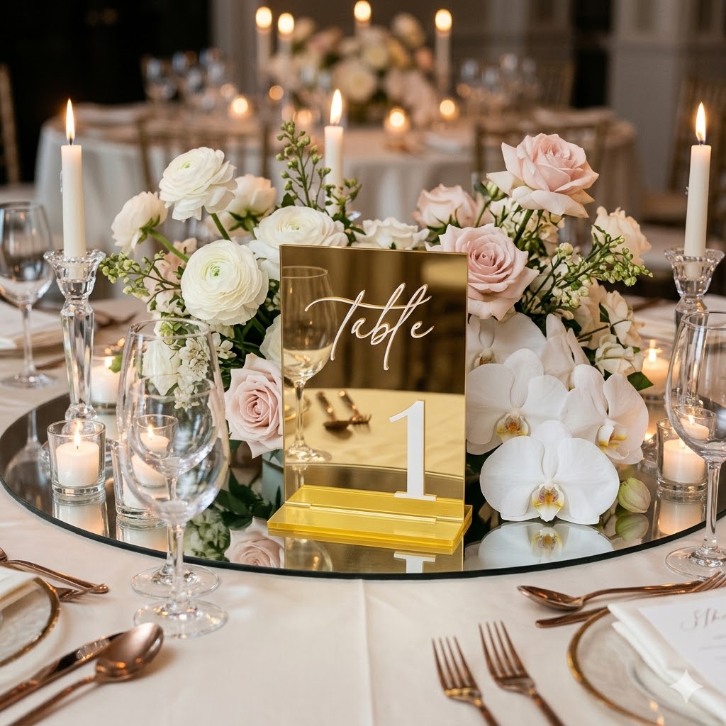 Gold Mirror Acrylic Table Numb - Table Number Gold avis et prix