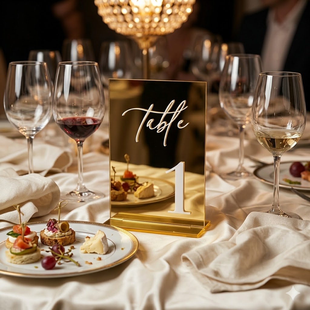 Gold Mirror Acrylic Table Numb - Table Number Gold avis et prix