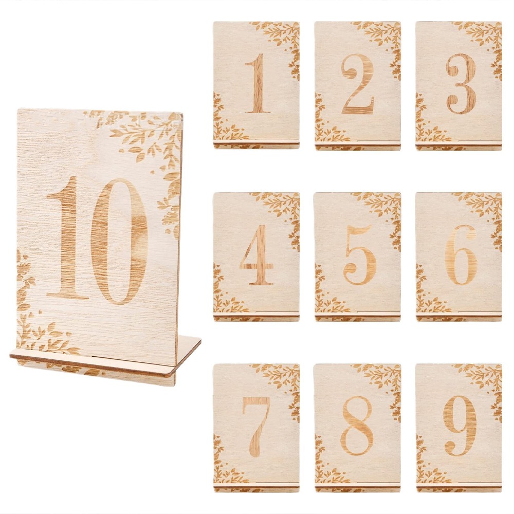 10pcs 1-10 Numbers Wooden Tabl - Table Number Gold avis et prix