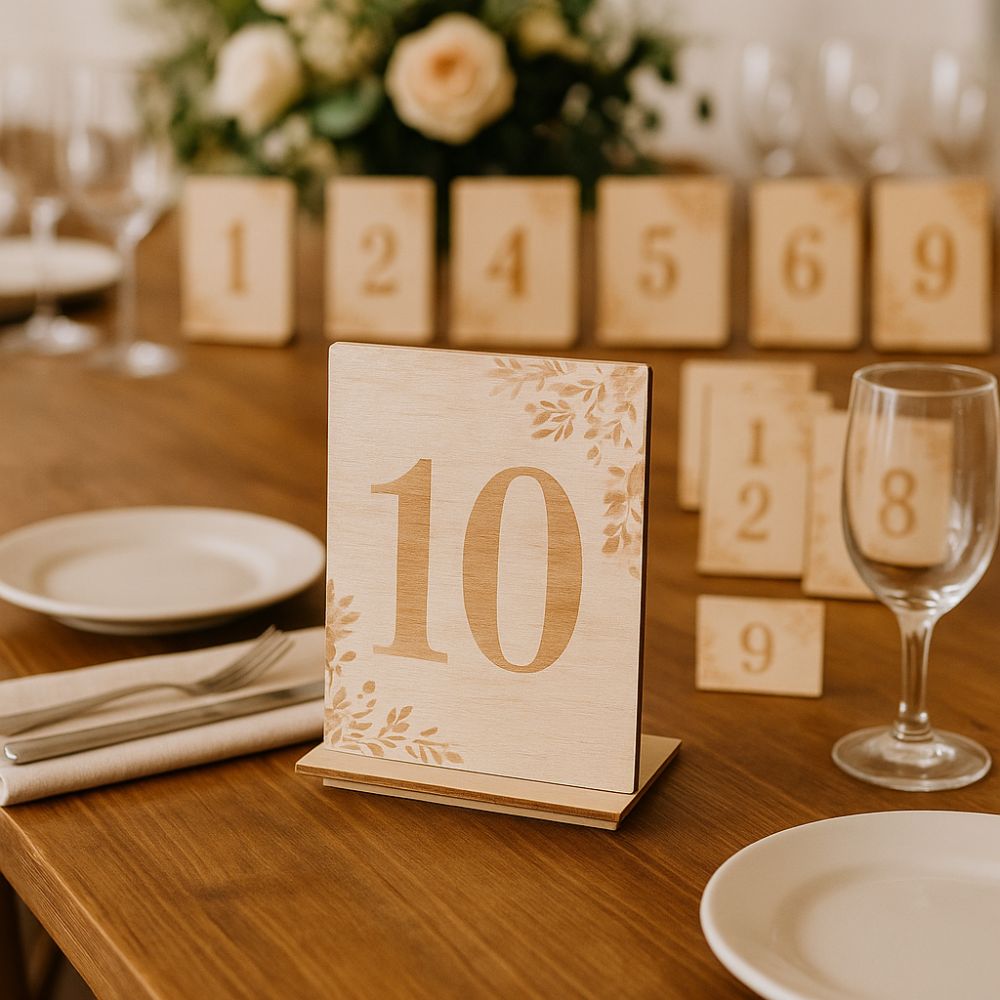 10pcs 1-10 Numbers Wooden Tabl - Table Number Gold avis et prix