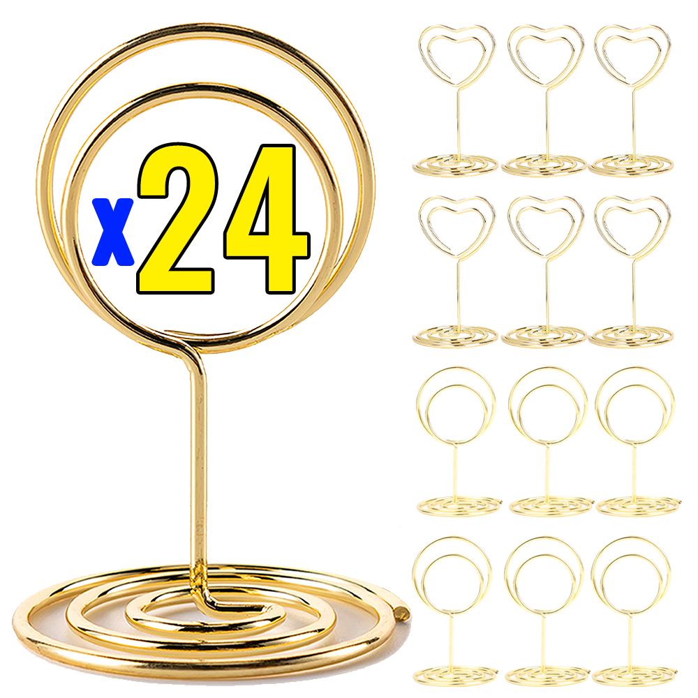 24-2pcs Metal Place Card Holde - Table Number Gold avis et prix