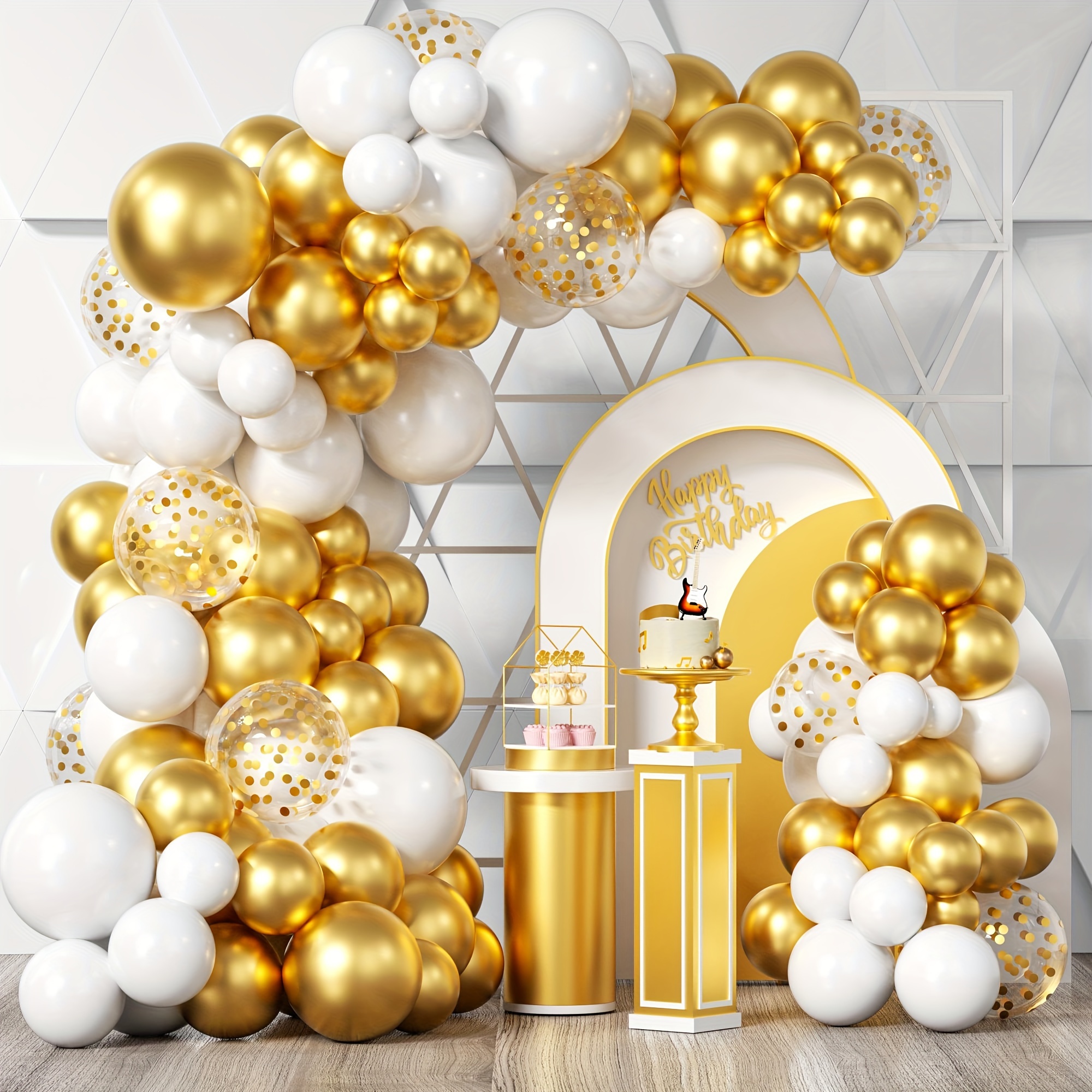 101pcs White Golden Balloons G - Wedding Supply Kit avis et prix