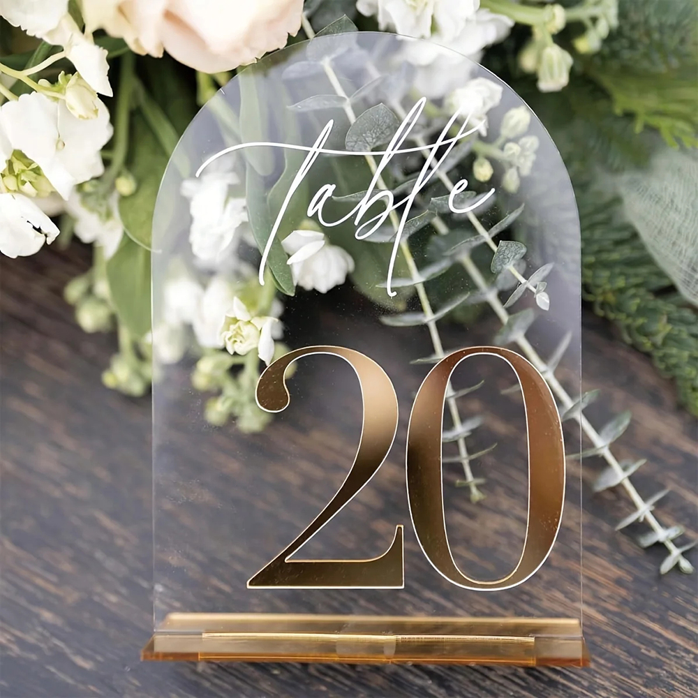 Custom 1 and 10pcs clear Acryl - Table Number Gold avis et prix