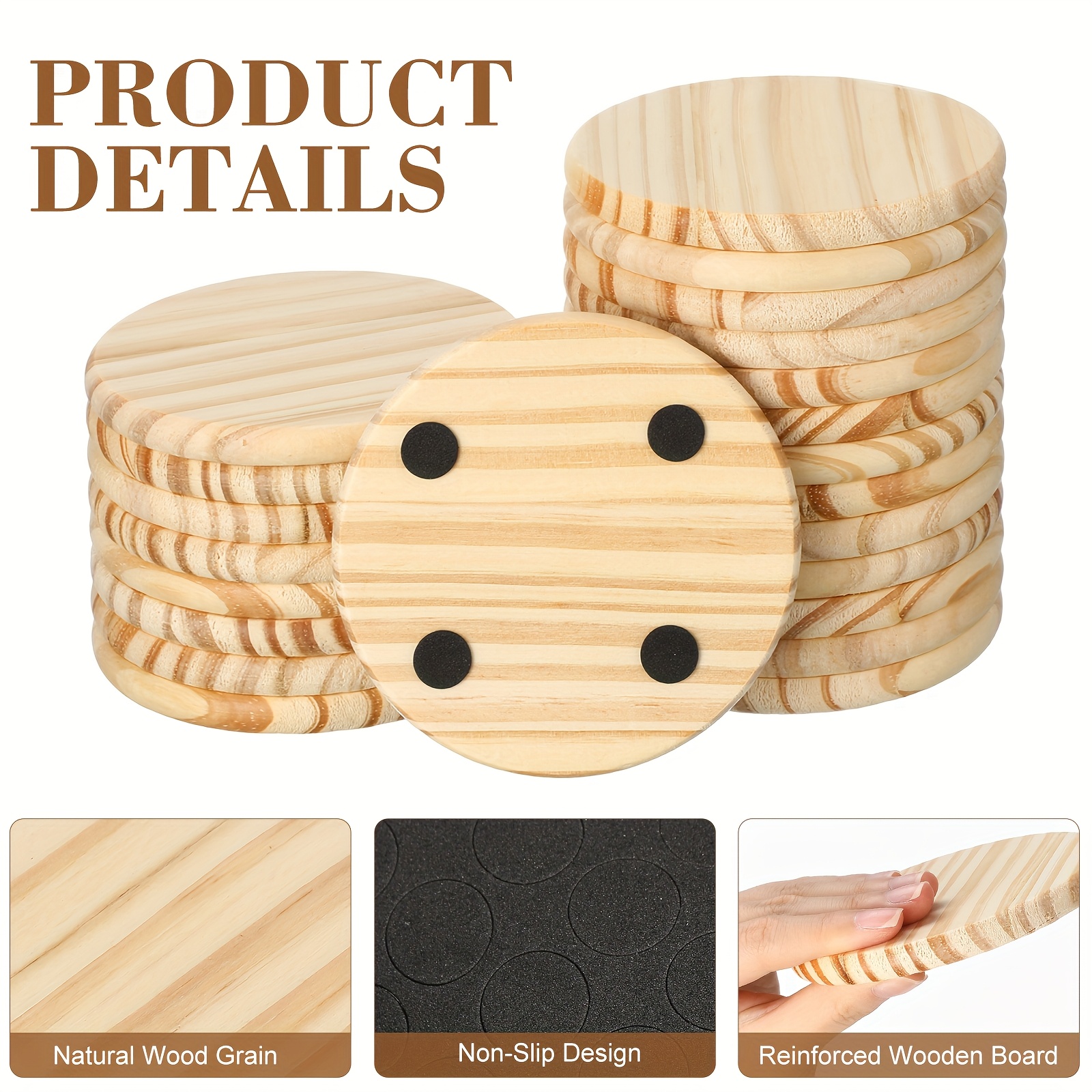 72pcs Unfinished Wood Coasters - Wedding Supply Kit avis et prix