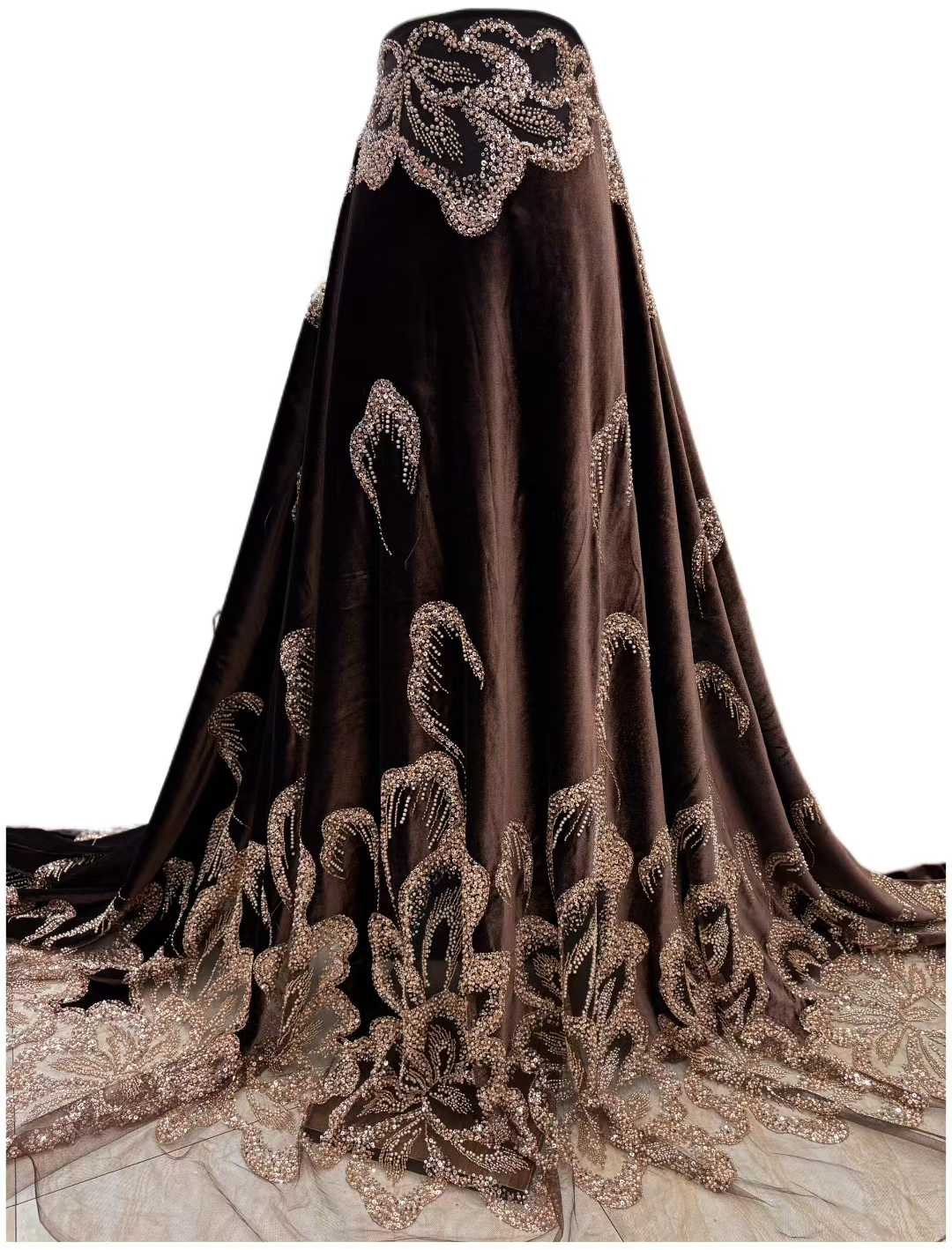 African Velvet Beaded Heavy La - Wedding Dress Supply avis et prix