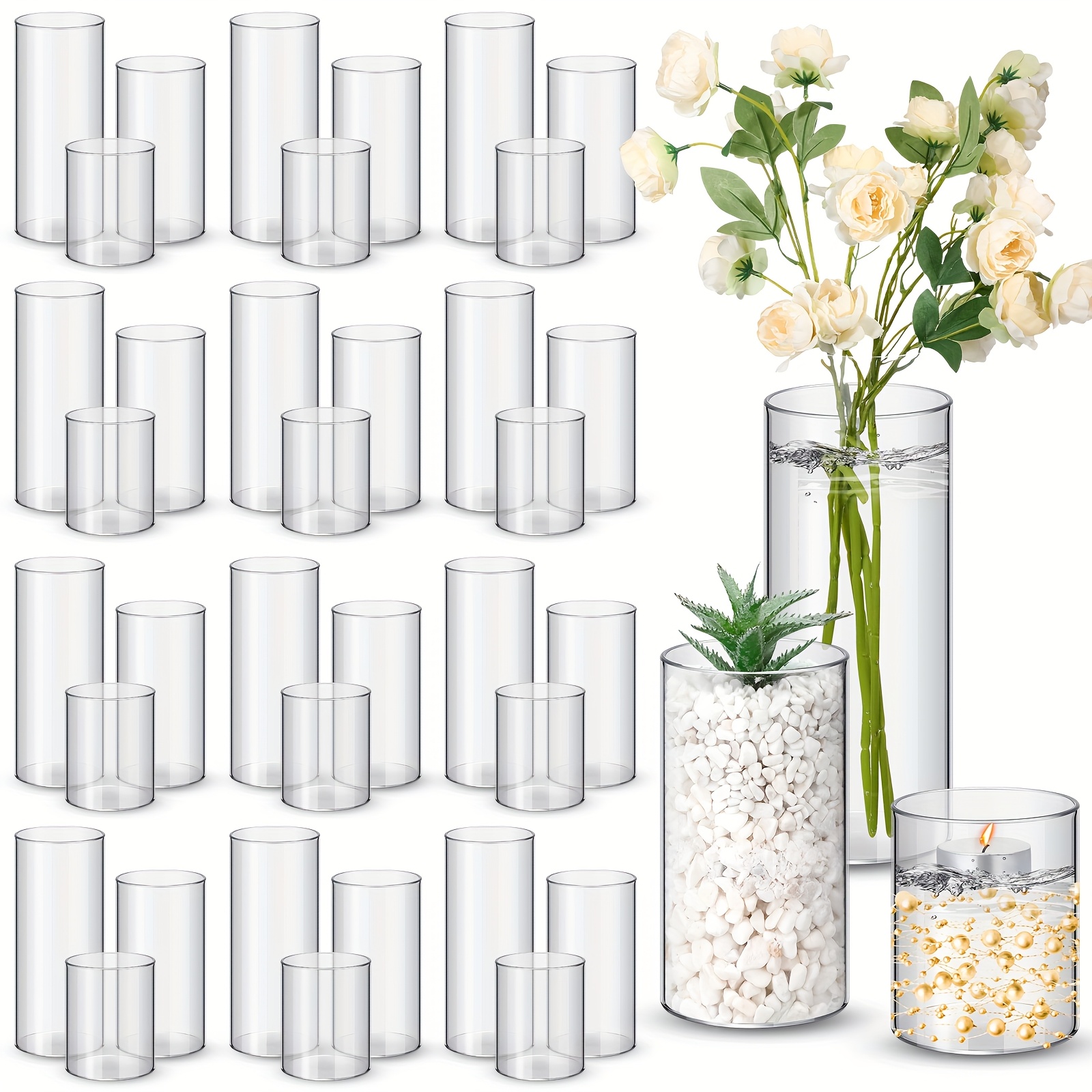 36pcs Plastic Cylinder Vases T - Centerpiece Vase Tall avis et prix