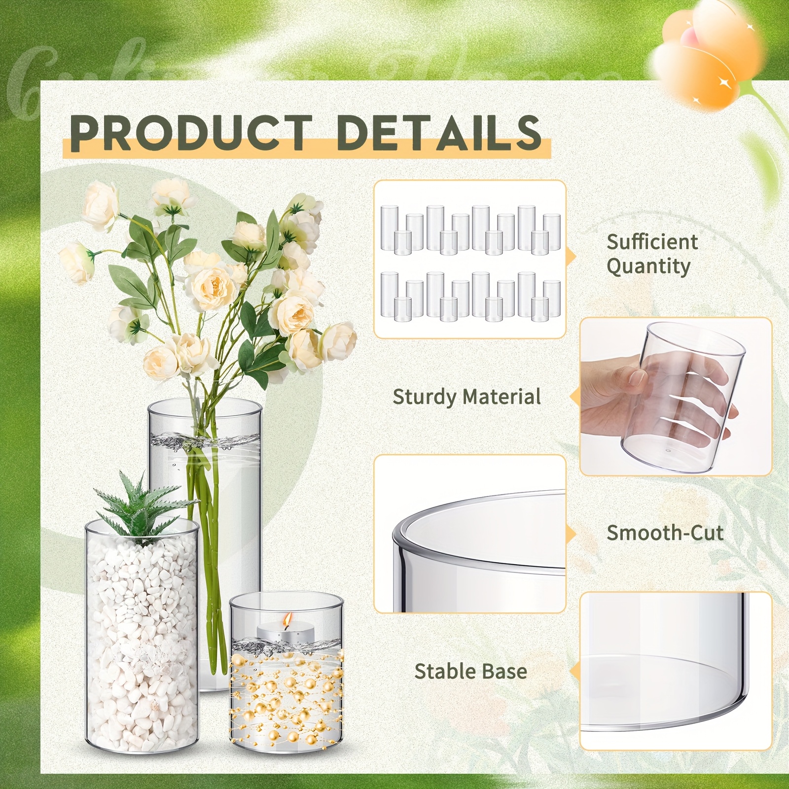 36pcs Plastic Cylinder Vases T - Centerpiece Vase Tall avis et prix