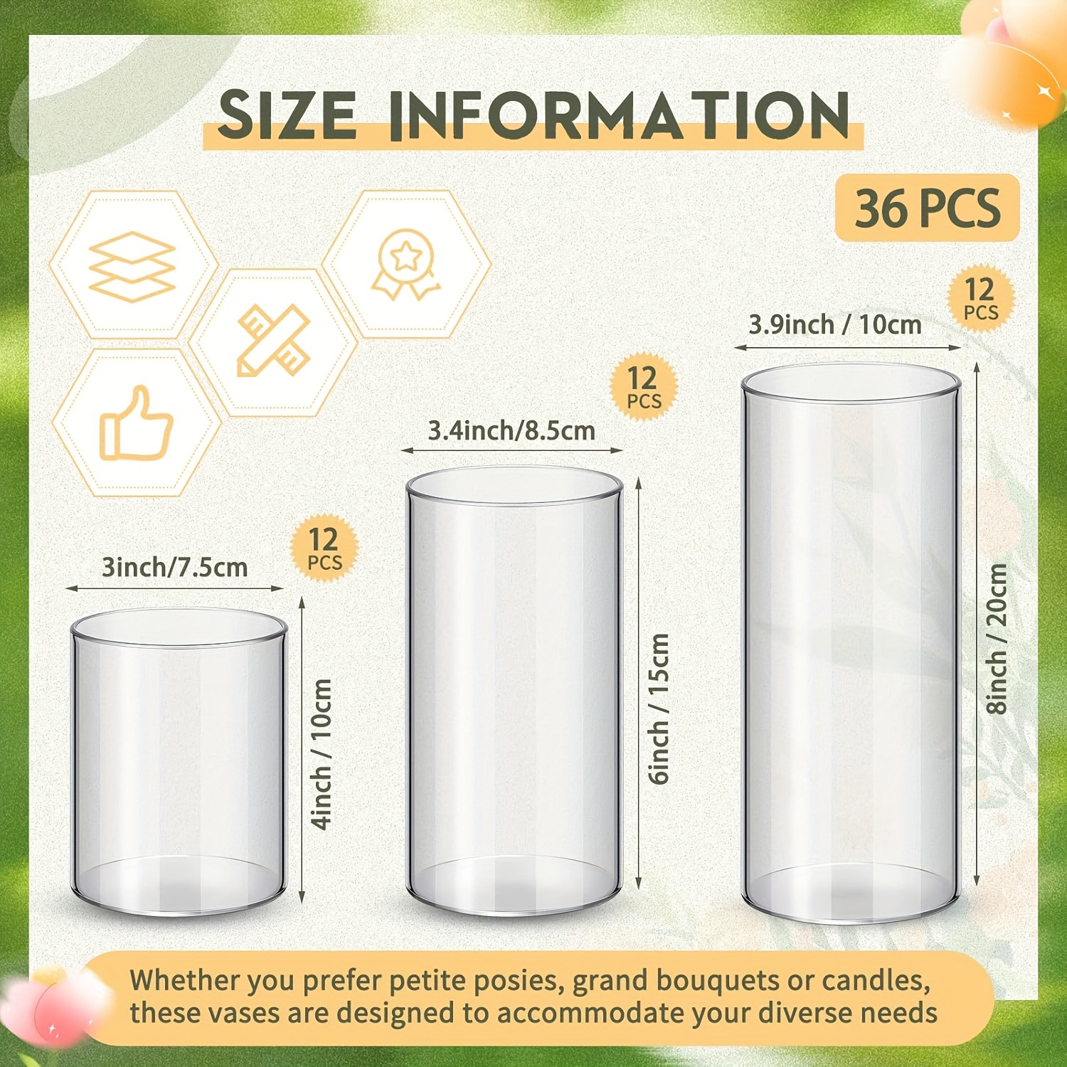36pcs Plastic Cylinder Vases T - Centerpiece Vase Tall avis et prix