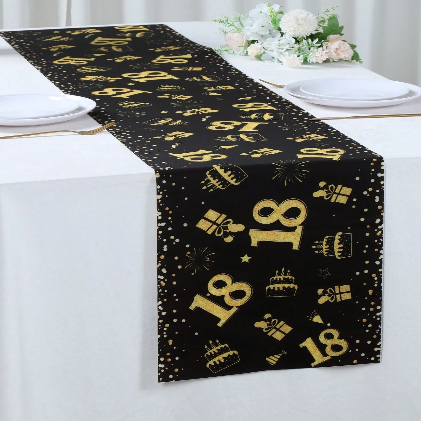 18th Birthday Table Runner, Bl - Table Runner Sequin avis et prix
