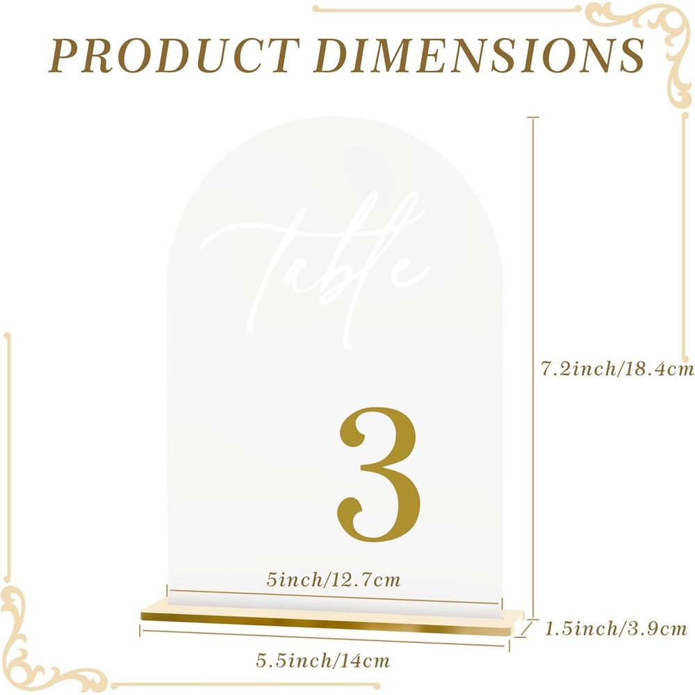 Frosted Arch Wedding Table Num - Table Number Gold avis et prix