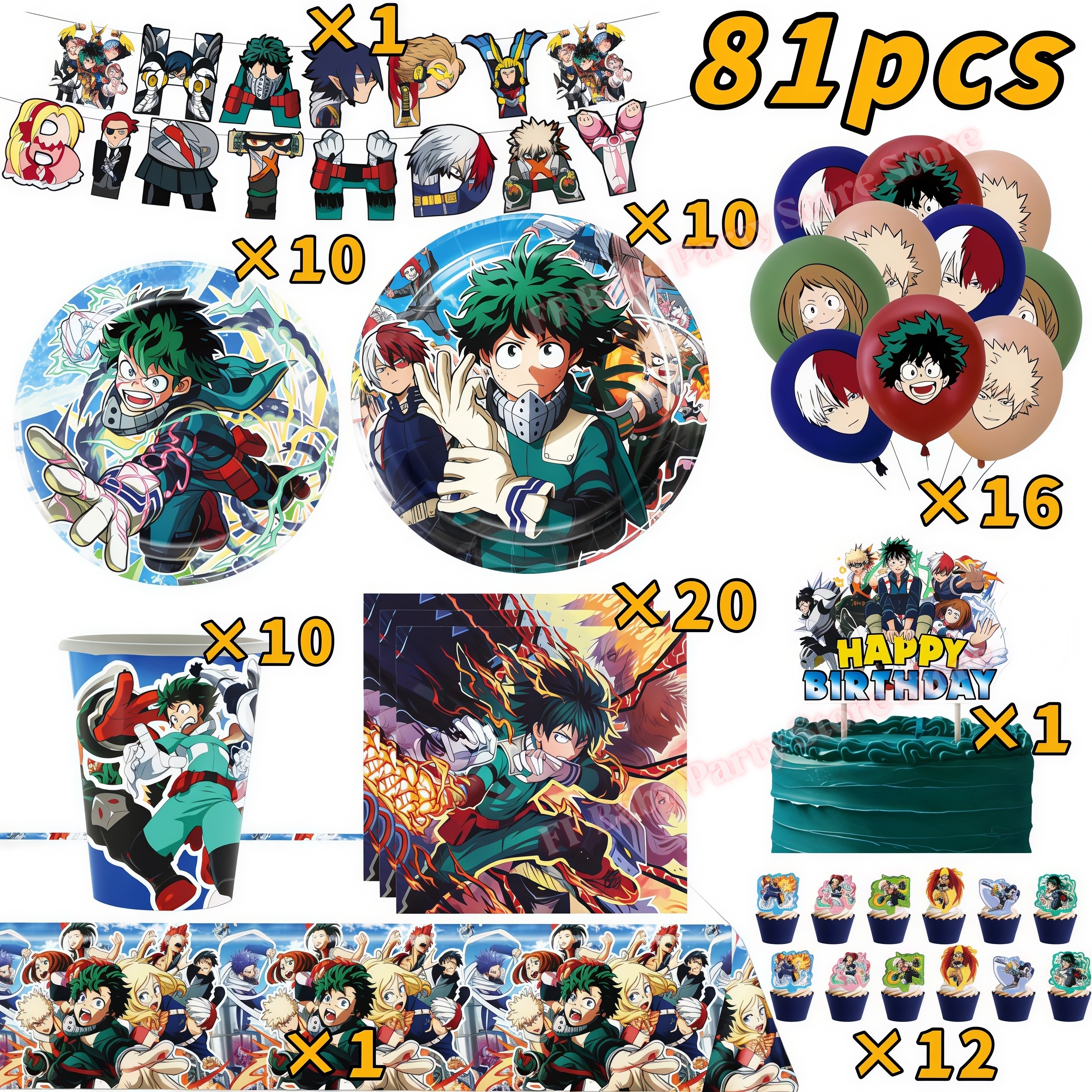 My Heroed Academia Birthday Pa - Wedding Supply Kit avis et prix