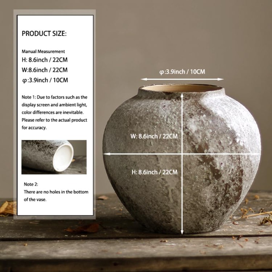 Rustic Ceramic Tall Floor Vase - Centerpiece Vase Tall avis et prix